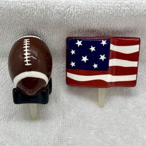 Nora Fleming Mini Lot 2 Forever USA American Flag A18 & Football A46 Retired